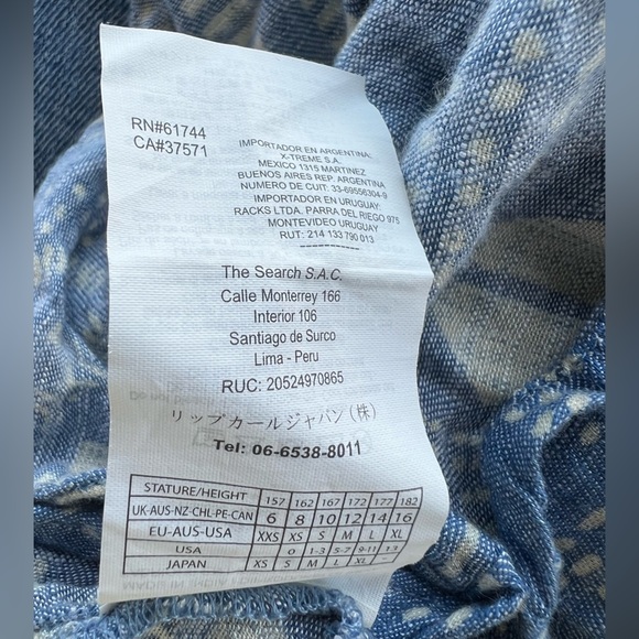 Rip Curl: Blue and White Camisole: Size XS - Picture 9 of 11